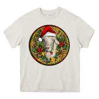 Cream Christmas Goat Heavy Core Tee - RanaPortraitStore
