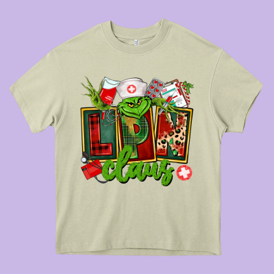 Lpn Licensed Practical Claus Heavy Core Tee Designed By Cowgirlartshop