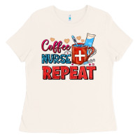 Bone Coffee Nurse Repeat Ladies Tee - FaDigitalArtStudio