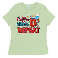 Matcha Coffee Nurse Repeat Ladies Tee - FaDigitalArtStudio