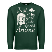 Sports Green just a girl who loves anime Premium Sweatshirt - DesigneFamous