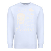 White just a girl who loves anime Premium Sweatshirt - DesigneFamous