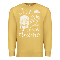 Antique Gold just a girl who loves anime Premium Sweatshirt - DesigneFamous