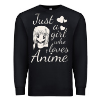 Black just a girl who loves anime Premium Sweatshirt - DesigneFamous