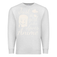 Oatmeal Heather just a girl who loves anime Premium Sweatshirt - DesigneFamous