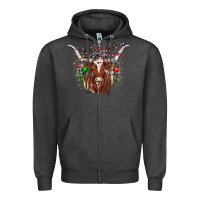 Charcoal Heather christmas  texas longhorn Zipper Hoodie - JahusDesignShop