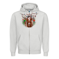 Dove Grey christmas  texas longhorn Zipper Hoodie - JahusDesignShop