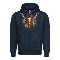 Navy christmas  texas longhorn Zipper Hoodie - JahusDesignShop