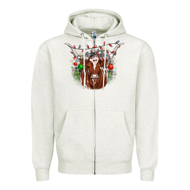 Christmas  Texas Longhorn Zipper Hoodie by JahusDesignShop | Teevron