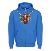 True Royal christmas  texas longhorn Zipper Hoodie - JahusDesignShop