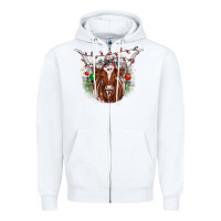 White christmas  texas longhorn Zipper Hoodie - JahusDesignShop