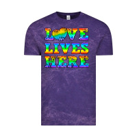 Cloud Purple Western Love Lives Here Vintage Tee - BundleAndBundleShop