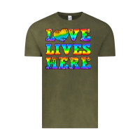 Vintage Olive Western Love Lives Here Vintage Tee - BundleAndBundleShop