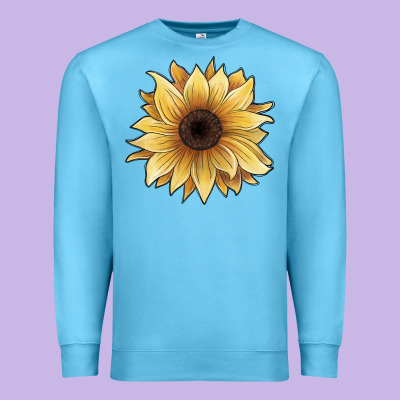 Watercolor Sunflower Premium Sweatshirt Designed By Jahusdesignshop