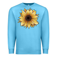 Ocean Blue watercolor sunflower Premium Sweatshirt - JahusDesignShop