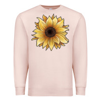Pale Pink watercolor sunflower Premium Sweatshirt - JahusDesignShop