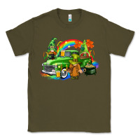 Army Green St. Patrick's Day truck with gnomies Classic Tee - CowGirlArtShop