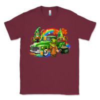 Burgundy St. Patrick's Day truck with gnomies Classic Tee - CowGirlArtShop