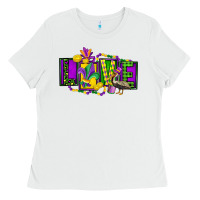 White mardi gras love Ladies Tee - FaDigitalArtStudio