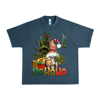 Midnight Navy Ho Ho Ho Christmas Gnome Urban Heavy Tee - BundleAndBundleShop