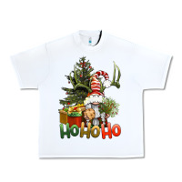 White Ho Ho Ho Christmas Gnome Urban Heavy Tee - BundleAndBundleShop