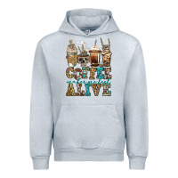 Heather Grey coffee makes me feel alive skeleton coffee cups Urban Hoodie - Jasminsmagicworld