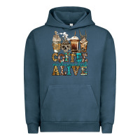 Pigment Midnight Navy coffee makes me feel alive skeleton coffee cups Urban Hoodie - Jasminsmagicworld