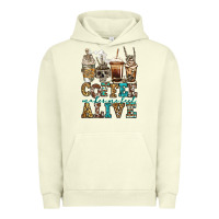 Pigment Pistachio coffee makes me feel alive skeleton coffee cups Urban Hoodie - Jasminsmagicworld