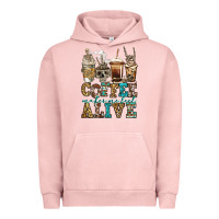 Pigment Salmon coffee makes me feel alive skeleton coffee cups Urban Hoodie - Jasminsmagicworld