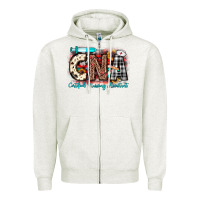 Oatmeal Heather Christmas cna certified nursing assistant Zipper Hoodie - JahusDesignShop
