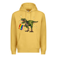 Antique Gold lgbtq+  t rex Premium Hoodie - Artiststas