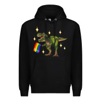 Black lgbtq+  t rex Premium Hoodie - Artiststas