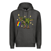Charcoal Heather lgbtq+  t rex Premium Hoodie - Artiststas