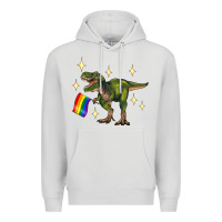 Dove Grey lgbtq+  t rex Premium Hoodie - Artiststas