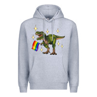 Heather Grey lgbtq+  t rex Premium Hoodie - Artiststas