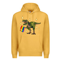 Mustard lgbtq+  t rex Premium Hoodie - Artiststas