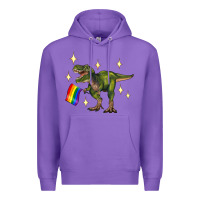 Purple lgbtq+  t rex Premium Hoodie - Artiststas