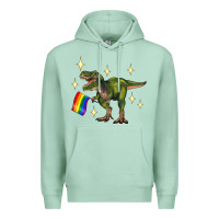 Seafoam lgbtq+  t rex Premium Hoodie - Artiststas
