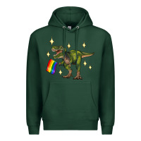 Sports Green lgbtq+  t rex Premium Hoodie - Artiststas