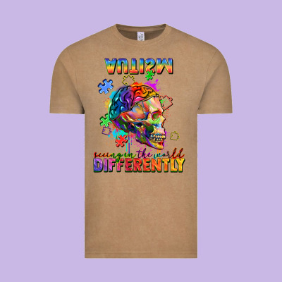 Autism Seeing In The World Differently Vintage Tee Designed By Fadigitalartstudio