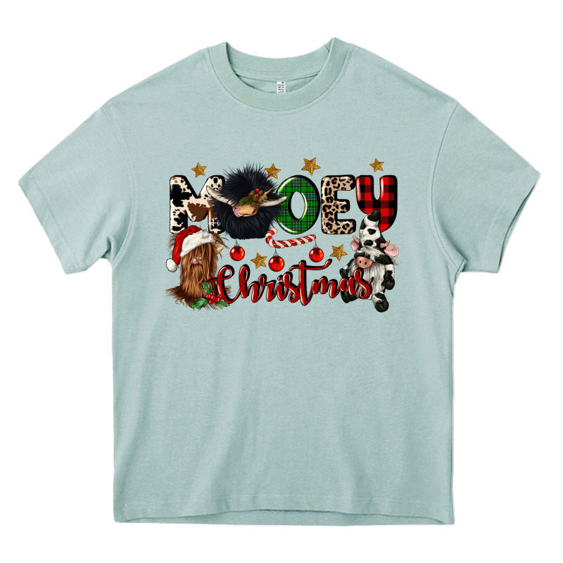 Mooey Christmas Heavy Core Tee by CowGirlArtShop | Teevron