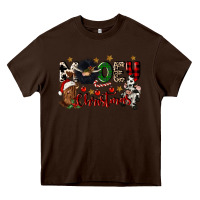 Chocolate Brown mooey christmas Heavy Core Tee - CowGirlArtShop