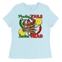 Pinchin' Tails Suckin' Head Crawfish Ladies Tee | Teevron