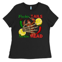 Black Pinchin' tails suckin' head crawfish Ladies Tee - FaDigitalArtStudio