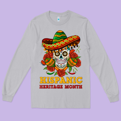 Sombrero Skull Heritage Long Sleeve Tee Designed By Bundleandbundleshop