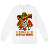 White sombrero skull heritage Long Sleeve Tee - BundleAndBundleShop