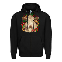 Black christmas charolais Zipper Hoodie - JahusDesignShop