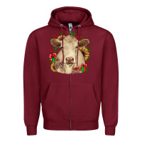 Burgundy christmas charolais Zipper Hoodie - JahusDesignShop