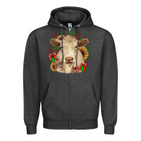 Charcoal Heather christmas charolais Zipper Hoodie - JahusDesignShop