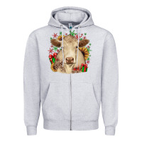 Heather Grey christmas charolais Zipper Hoodie - JahusDesignShop